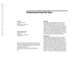 Explaining the Road Not Taken