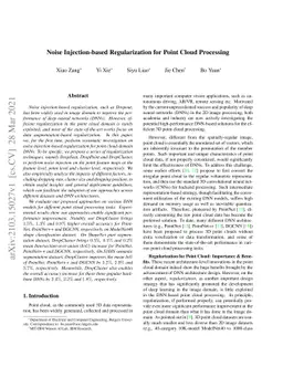 Noise Injection-based Regularization for Point Cloud Processing