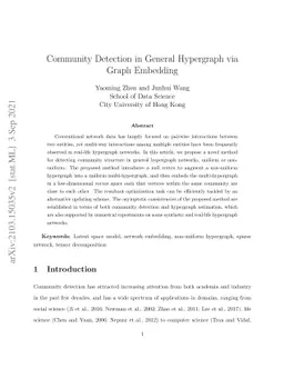 Community Detection in General Hypergraph via Graph Embedding