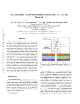 HiT: Hierarchical Transformer with Momentum Contrast for Video-Text
  Retrieval