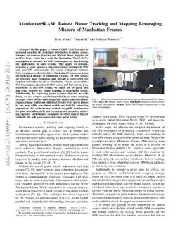 ManhattanSLAM: Robust Planar Tracking and Mapping Leveraging Mixture of
  Manhattan Frames
