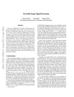 Invertible Image Signal Processing