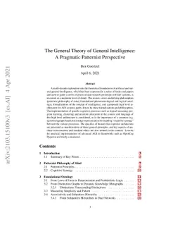 The General Theory of General Intelligence: A Pragmatic Patternist
  Perspective