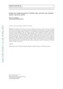 Scaling the weight parameters in Markov logic networks and relational
  logistic regression models