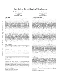 Data-Driven Threat Hunting Using Sysmon