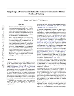 MergeComp: A Compression Scheduler for Scalable Communication-Efficient
  Distributed Training