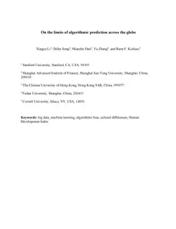 On the limits of algorithmic prediction across the globe