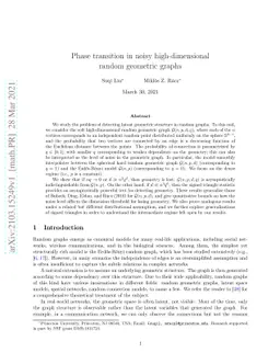 Phase transition in noisy high-dimensional random geometric graphs