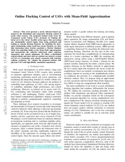 Online Flocking Control of UAVs with Mean-Field Approximation