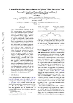 A More Fine-Grained Aspect-Sentiment-Opinion Triplet Extraction Task