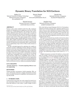 Dynamic Binary Translation for SGX Enclaves