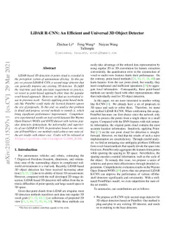 LiDAR R-CNN: An Efficient and Universal 3D Object Detector