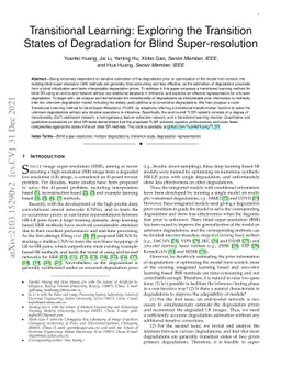 Transitional Learning: Exploring the Transition States of Degradation
  for Blind Super-resolution