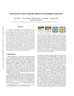 Checkerboard Context Model for Efficient Learned Image Compression
