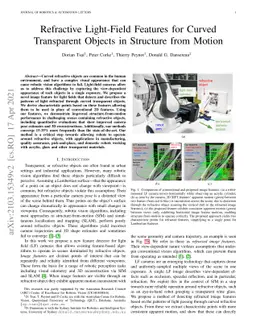 Refractive Light-Field Features for Curved Transparent Objects in
  Structure from Motion