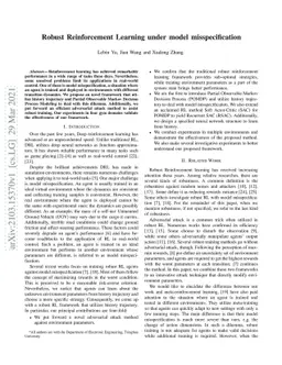 Robust Reinforcement Learning under model misspecification