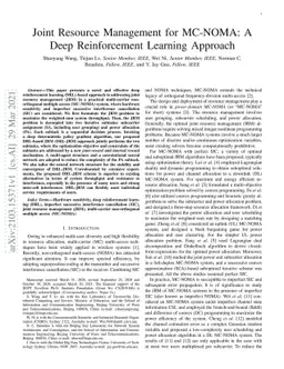 Joint Resource Management for MC-NOMA: A Deep Reinforcement Learning
  Approach