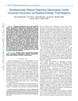 Distributionally Robust Trajectory Optimization Under Uncertain Dynamics
  via Relative Entropy Trust-Regions