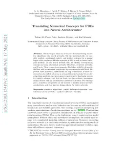 Translating Numerical Concepts for PDEs into Neural Architectures