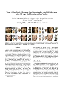 Towards High Fidelity Monocular Face Reconstruction with Rich
  Reflectance using Self-supervised Learning and Ray Tracing