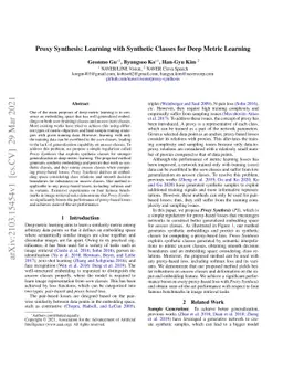 Proxy Synthesis: Learning with Synthetic Classes for Deep Metric
  Learning