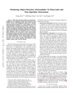 Monitoring Object Detection Abnormalities via Data-Label and
  Post-Algorithm Abstractions