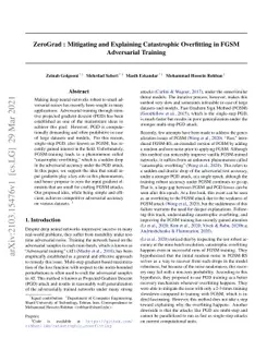 ZeroGrad : Mitigating and Explaining Catastrophic Overfitting in FGSM
  Adversarial Training