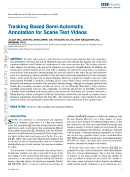 Tracking Based Semi-Automatic Annotation for Scene Text Videos