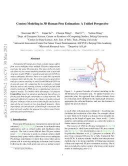 Context Modeling in 3D Human Pose Estimation: A Unified Perspective
