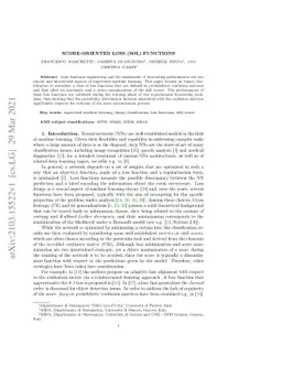 Score-oriented loss (SOL) functions