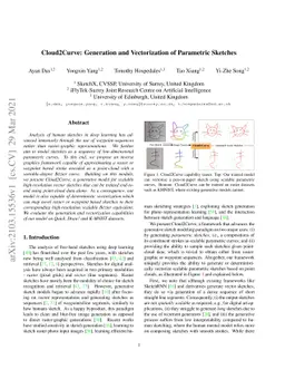 Cloud2Curve: Generation and Vectorization of Parametric Sketches