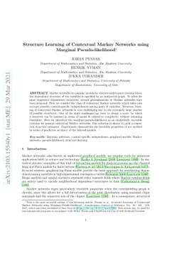 Structure Learning of Contextual Markov Networks using Marginal
  Pseudo-likelihood