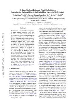 Be Careful about Poisoned Word Embeddings: Exploring the Vulnerability
  of the Embedding Layers in NLP Models