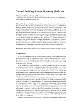 Toward Building Science Discovery Machines