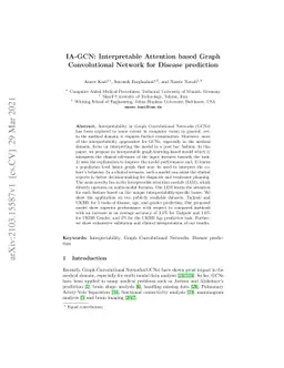 IA-GCN: Interpretable Attention based Graph Convolutional Network for
  Disease prediction