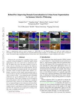 RobustNet: Improving Domain Generalization in Urban-Scene Segmentation
  via Instance Selective Whitening