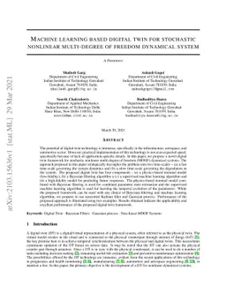 Machine learning based digital twin for stochastic nonlinear
  multi-degree of freedom dynamical system