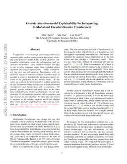 Generic Attention-model Explainability for Interpreting Bi-Modal and
  Encoder-Decoder Transformers