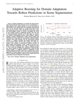 Adaptive Boosting for Domain Adaptation: Towards Robust Predictions in
  Scene Segmentation