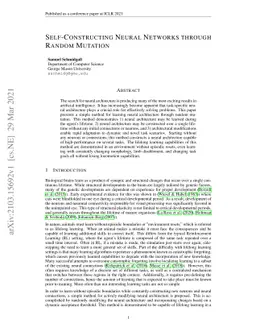 Self-Constructing Neural Networks Through Random Mutation