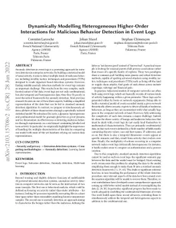 Dynamically Modelling Heterogeneous Higher-Order Interactions for
  Malicious Behavior Detection in Event Logs