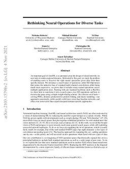 Rethinking Neural Operations for Diverse Tasks