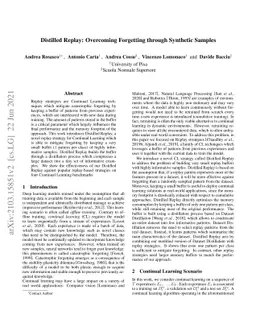 Distilled Replay: Overcoming Forgetting through Synthetic Samples