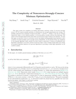 The Complexity of Nonconvex-Strongly-Concave Minimax Optimization