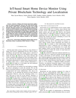 IoT-based Smart Home Device Monitor Using Private Blockchain Technology
  and Localization