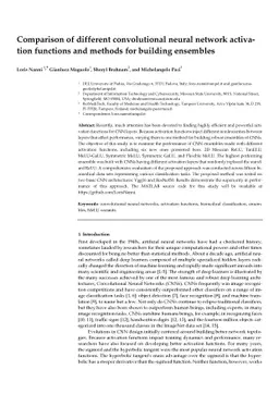 Comparison of different convolutional neural network activation
  functions and methods for building ensembles