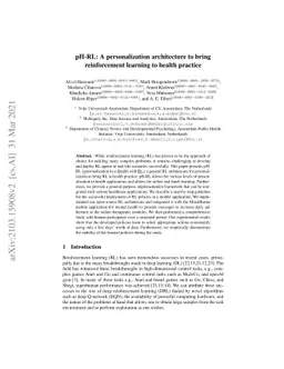 pH-RL: A personalization architecture to bring reinforcement learning to
  health practice