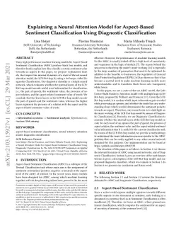Explaining a Neural Attention Model for Aspect-Based Sentiment
  Classification Using Diagnostic Classification