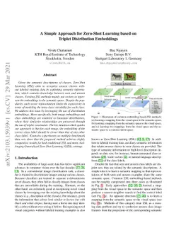 A Simple Approach for Zero-Shot Learning based on Triplet Distribution
  Embeddings