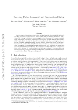 Learning Under Adversarial and Interventional Shifts
